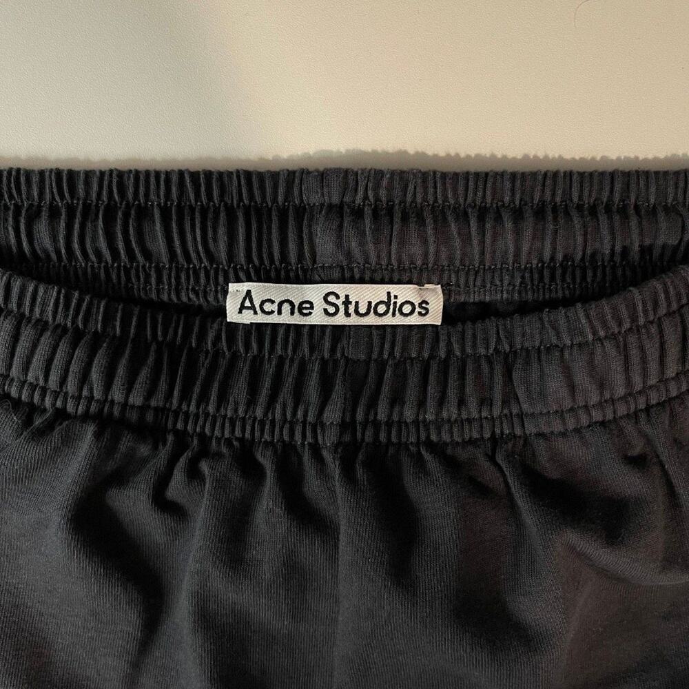 Acne Studios Logo Printed Lounge Pants Wide-Leg Baggy Black Sweatpants Trousers